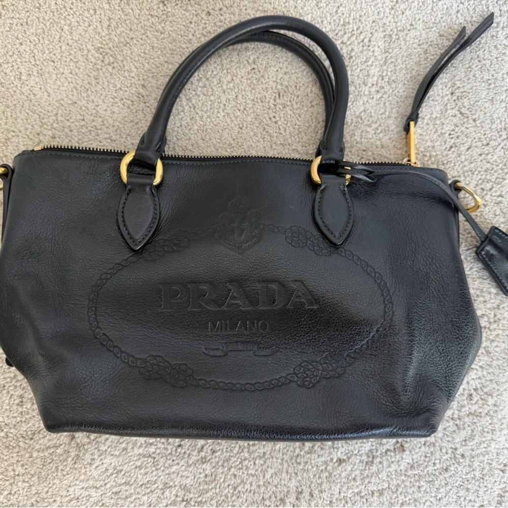 Prada Milano Black Leather Satchel